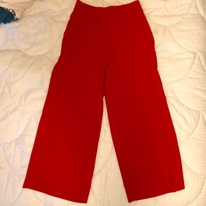 Red Zara wide leg pants